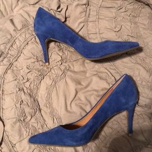 Calvin Klein blue suede pumps